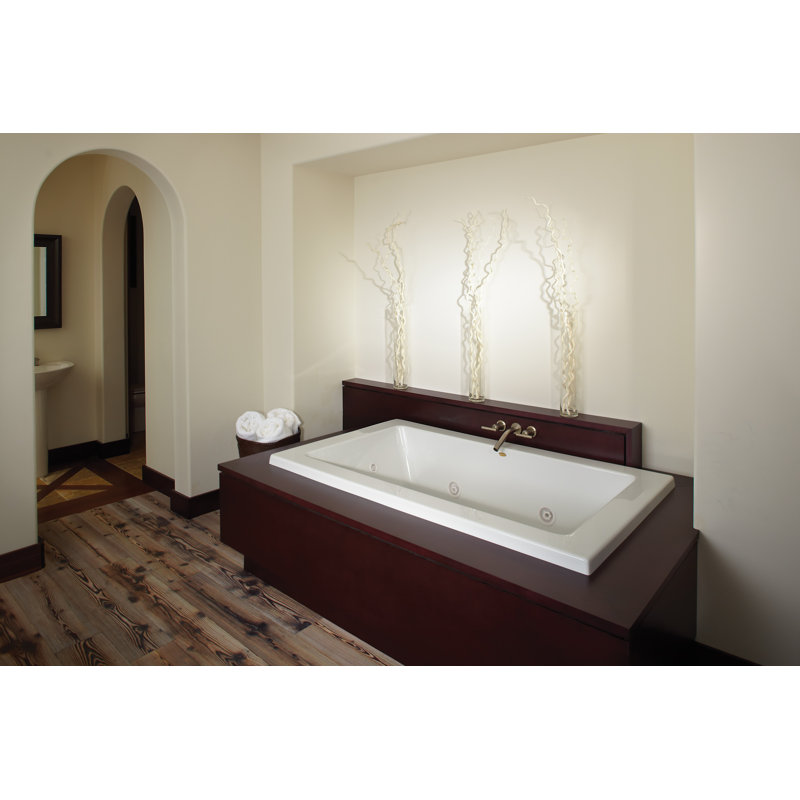 Sia® 72" x 42" Drop In/Undermount Whirlpool Bathtub, White