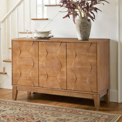 Iasiah Solid and Manufactured Wood Sideboard with Adjustable Shelves 