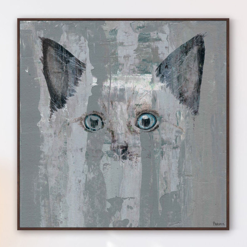 «Blue-Eyed Cat», reproduction d'art sur toile encadrée, H 16 po x l 16 po x P 1,5 po