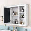 Armoire à pharmacie murale avec porte miroir réfléchissante et tablettes pour le rangement de la salle de bain-1626697172