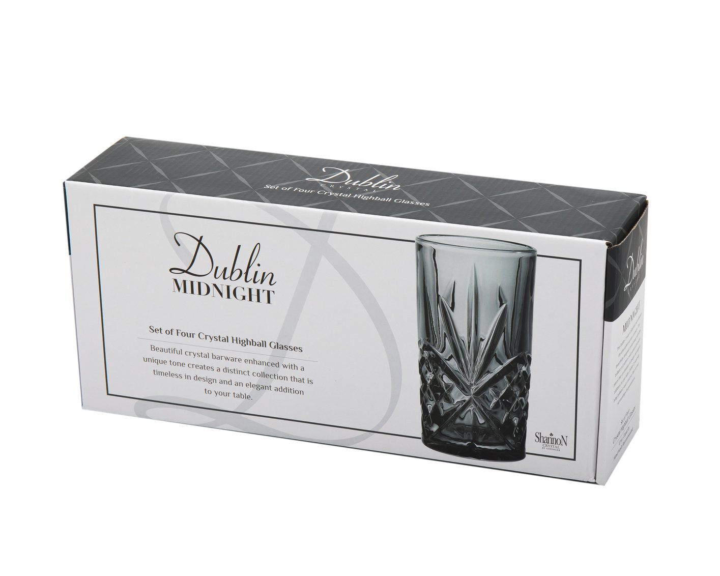 Dublin Crystal Highball Glass 12oz, Gray