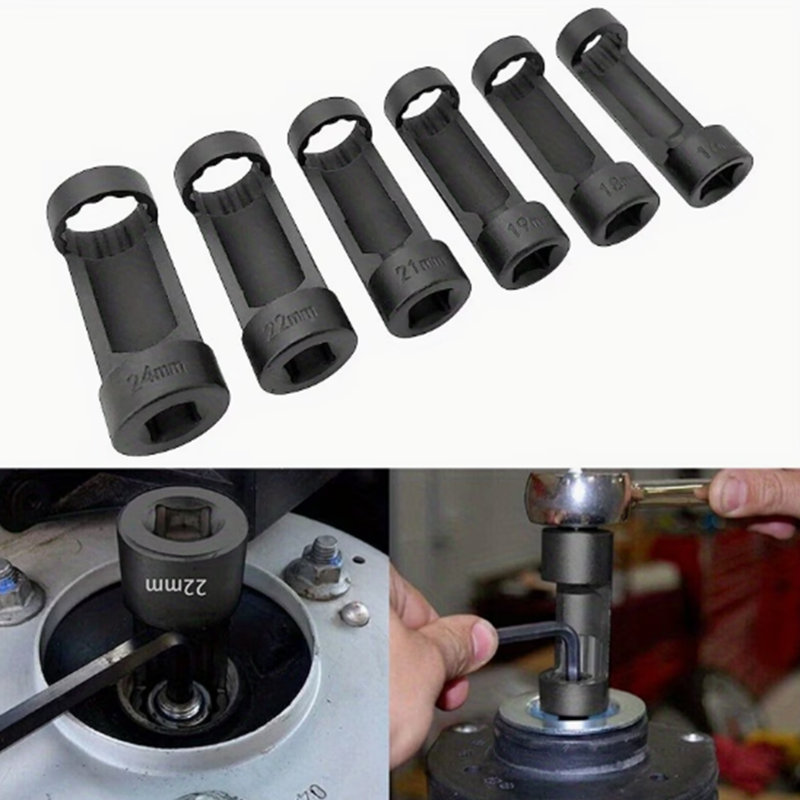 6Pcs Pass Through Strut Socket Set, 12 Point 1/2" Drive Suspension Tool Kit
