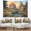 Bouleaux de paysage dans la tapisserie de village d'automne-28483755