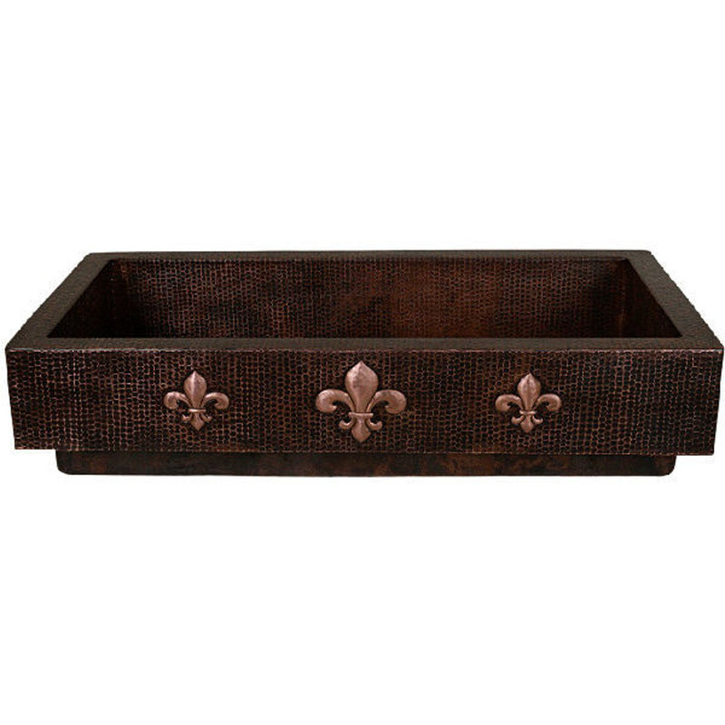 Fleur De Lis Living 560mm W Single Bowl Copper Kitchen Sink