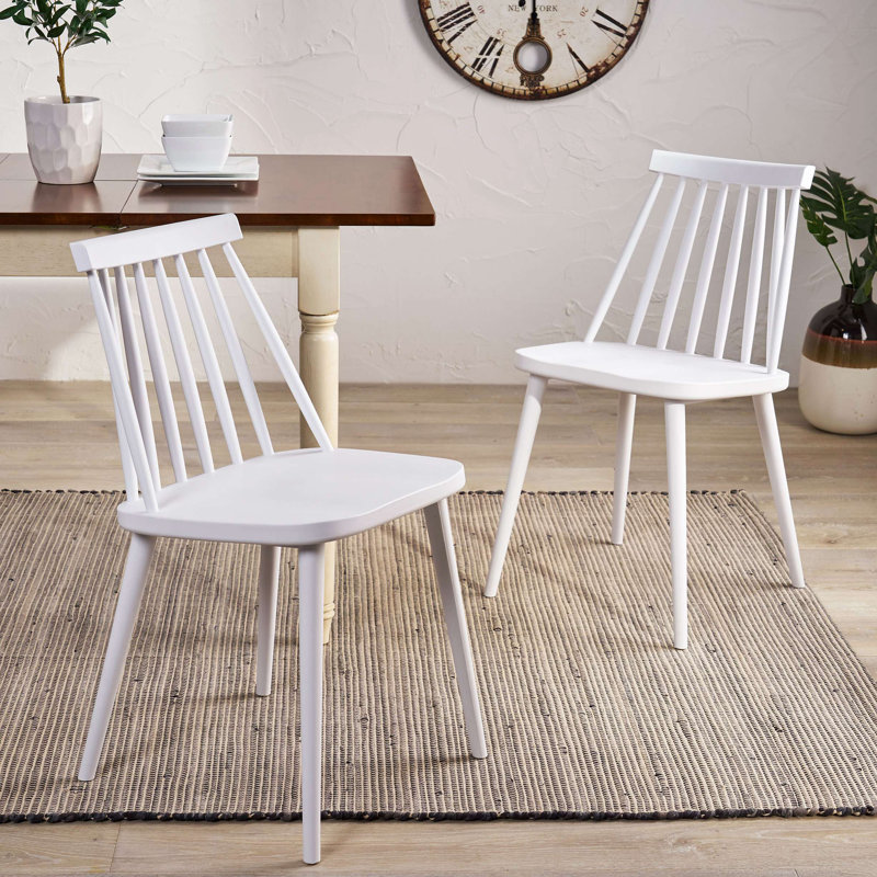 Ensemble de 2 chaises de cuisine Farmhouse, Blanc