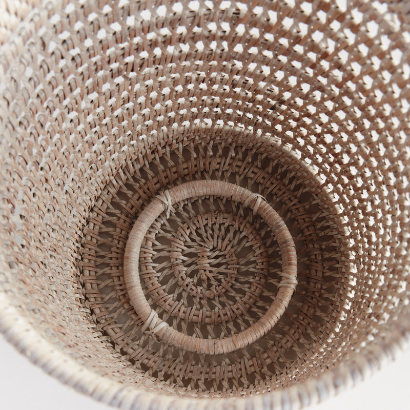 Ritesh Rattan Hurricane, 12.60" H x 8.66" W x 8.66" D, Whitewash