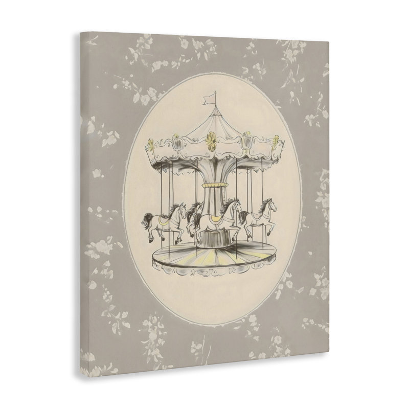 Toile de carrousel floral doux, design par Arlington Prints, H 30 po x l 24 po