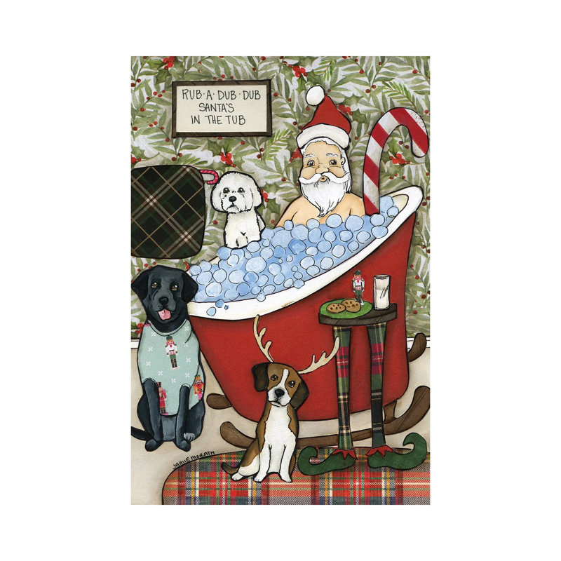 Santa's In The Tub by Jamie Morath - Wrapped Canvas Print, 30.48cm H x 20.32cm W x 1.91cm D