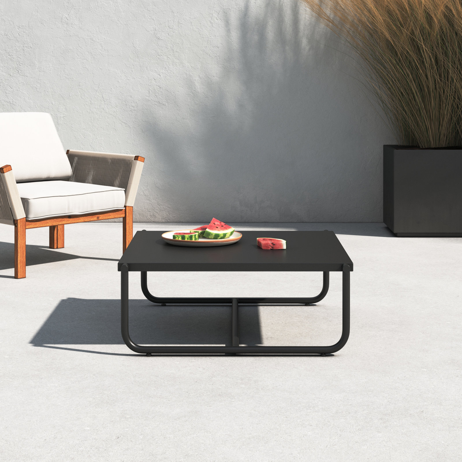 Sean 35" Patio Table, Black