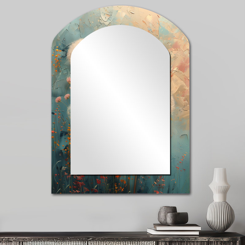 Art nouveau, collage de pissenlit blanc II, 34 po x 25 po