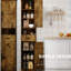 Armoire de rangement H 69 po avec 2 portes de grange et 1 tiroir - couleur rétro, polyvalente pour plusieurs salles de bain, tablettes réglables, espaces