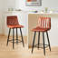 Upholstered Counter Stool with Metal Frame-1977216517