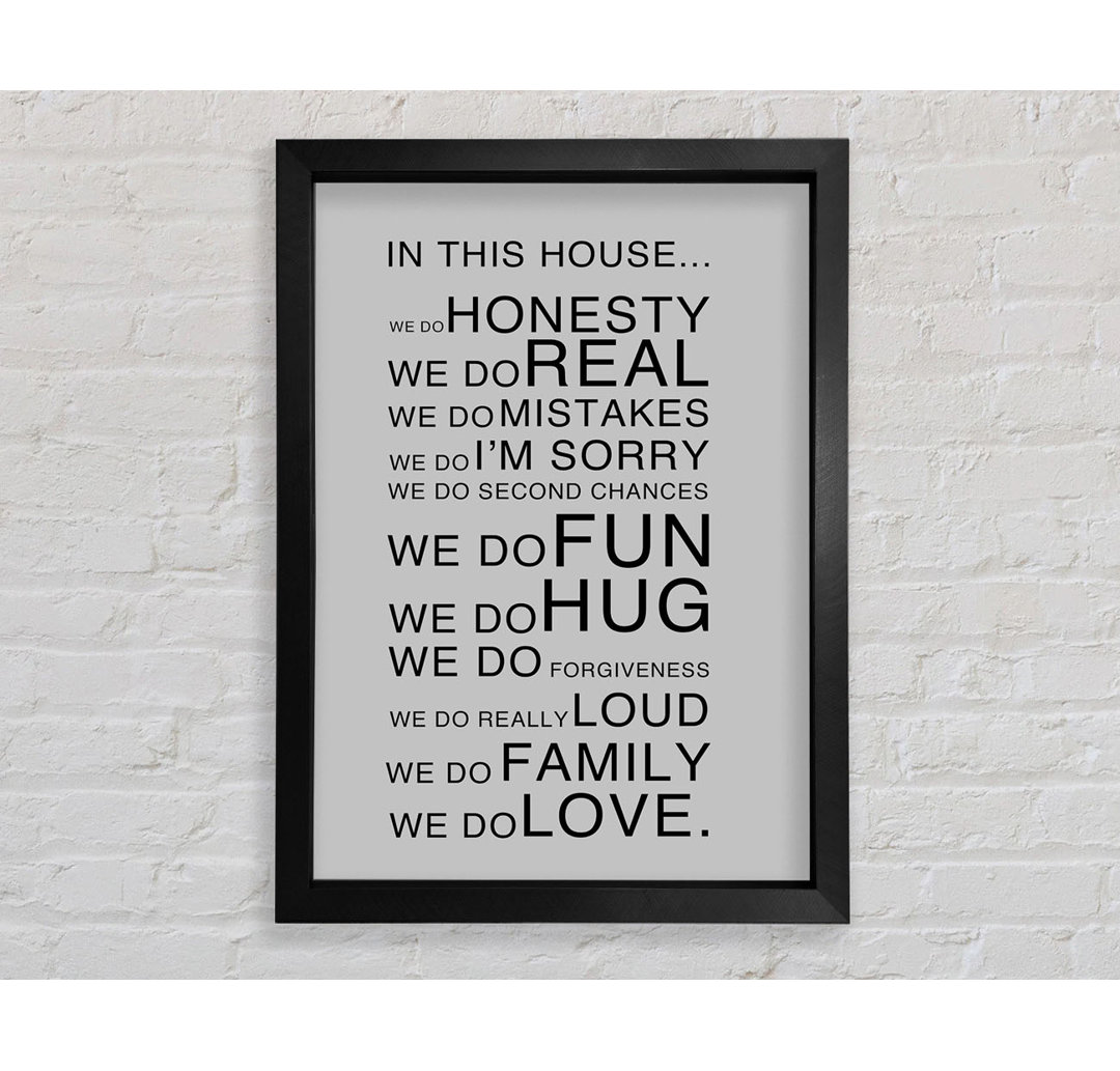 Family Quote In This House Range - Einzelne Bilderrahmen Kunstdrucke