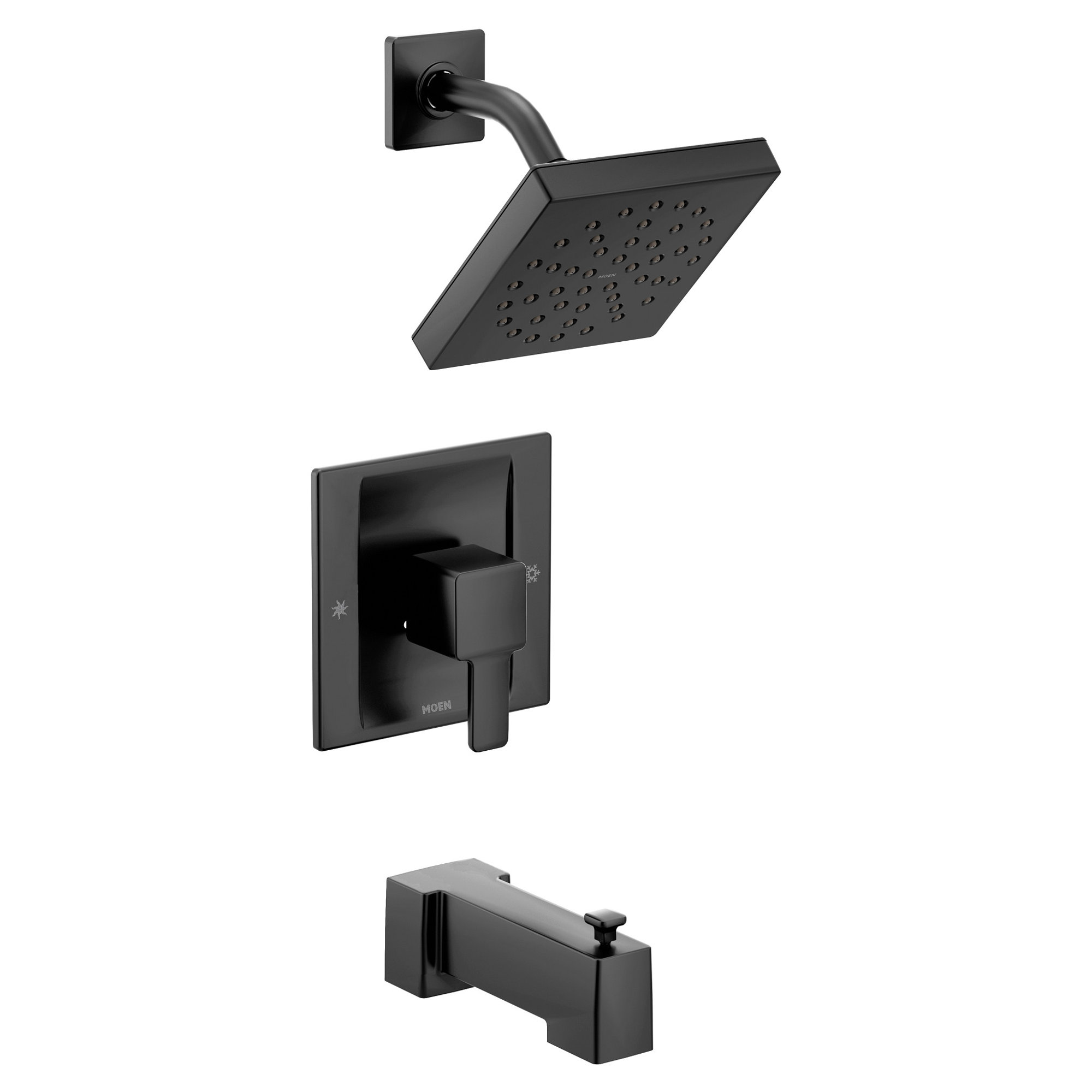 90 Degree Tub and Shower Faucet with Posi-Temp, Matte Black
