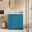 Ensemble de meuble-lavabo 30 po avec lavabo en céramique, ensemble de meuble-lavabo simple autoportant avec quatre tiroirs, meuble de rangement moderne, meuble-lavabo