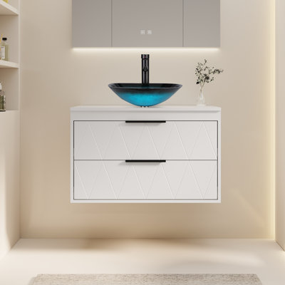 Meuble-lavabo mural avec lavabo vasque 30 po Sharee