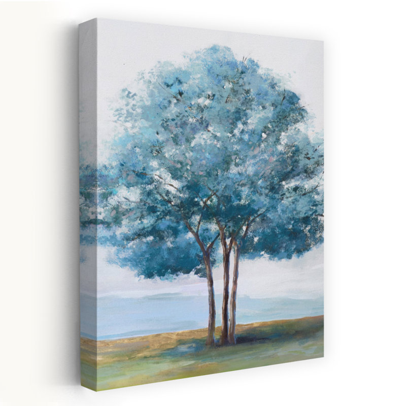 Blue Crown Serene Tranquil Abstract Landscape Nature Art, 24" H x 16" W