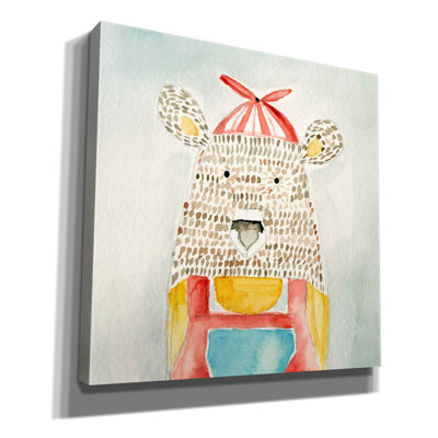 Trinx «Deanie Beanie Bear» par Natalie Timbrook, art mural sur toile, 12 po x 12 po