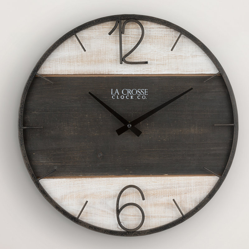 16" Ironwood Metal Quartz Wall Clock