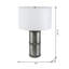 Lampe de table martelée grise et blanche - 16 po de diamètre x 25 po - gris, blanc