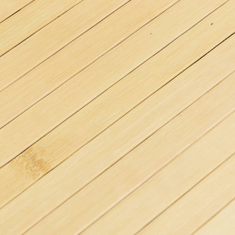 Tapis en bambou naturel clair, polypropylène antidérapant, Carré 3 pi 3 po