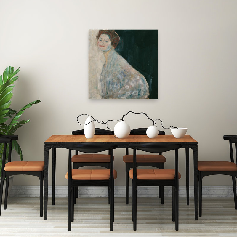 Dame en blanc, 1917-18. Élégant portrait abstrait contemporain de paysage, estampe murale., H 32 po x l 32 po