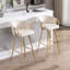 Luxueux tabourets de bar en velours avec sièges d'appoint modernes chromés