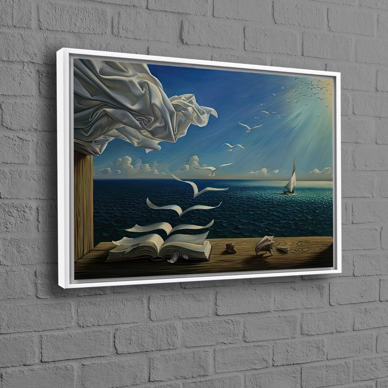Print on Canvas, 25 cm H x 35 cm W, White Floater Framed