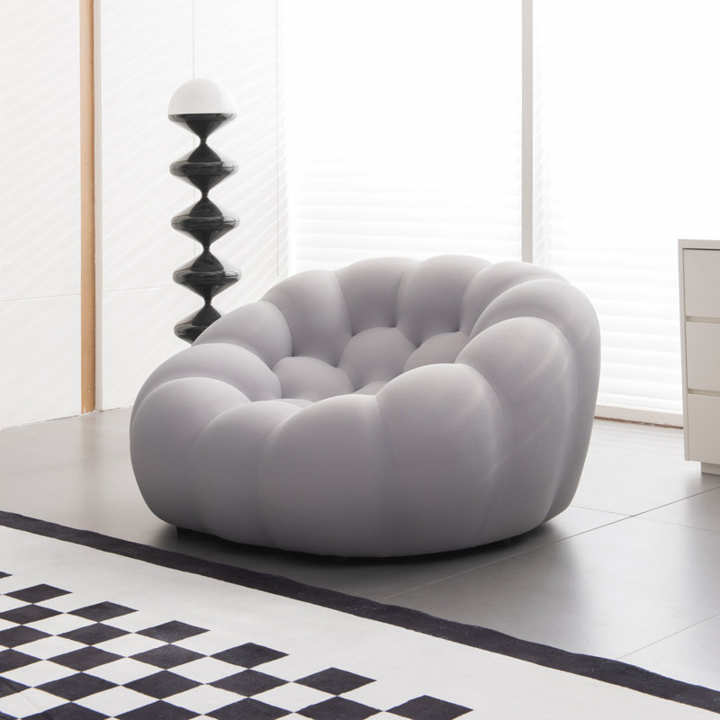 Canapé moderne de plancher à bulles 46,9 po, fauteuil simple Modern, Gris