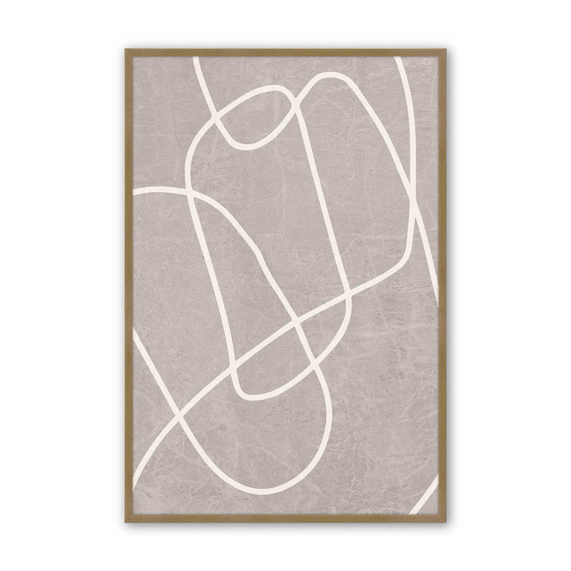 Silent Journey v2, Papier avec cadre simple brossé doré, H 15,25 po x l 12,25 po x P 1,25 po