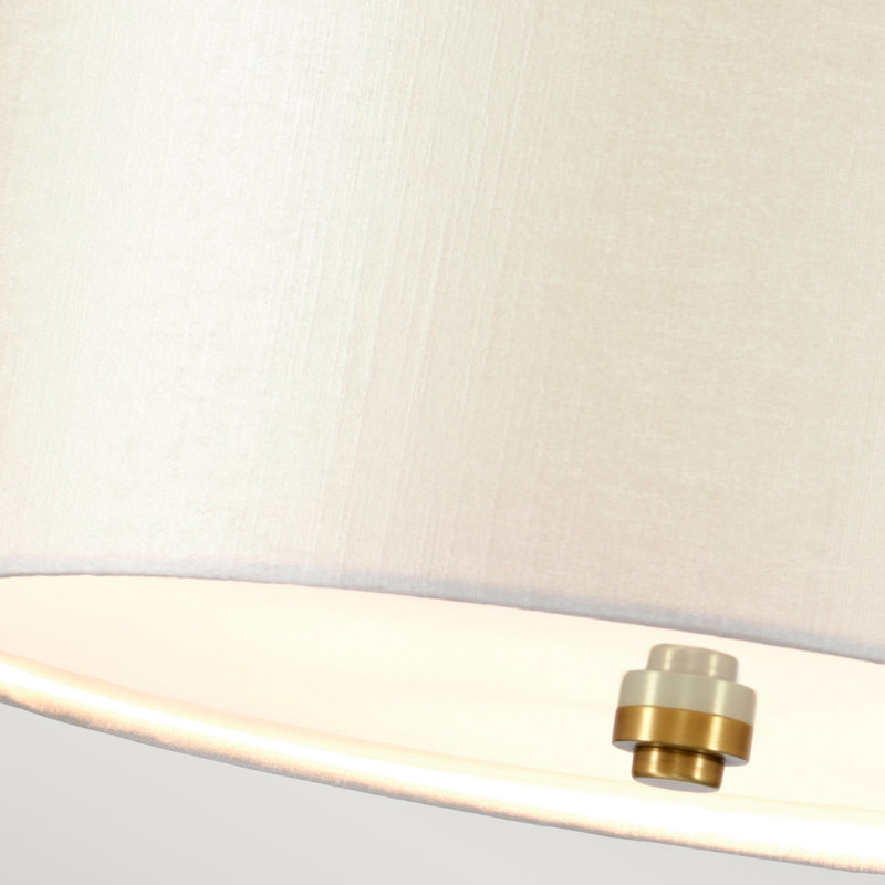 Ausie Fabric Semi Flush Mount, Polished Chrome, 49cm H x 51cm W x 51cm D