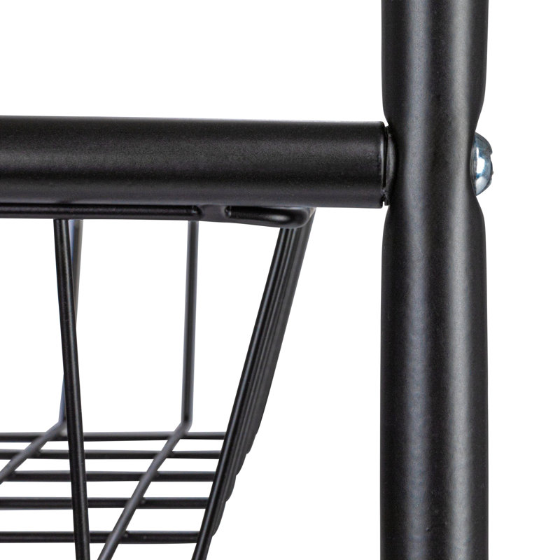 3 Basket Storage Cart, Matte Black