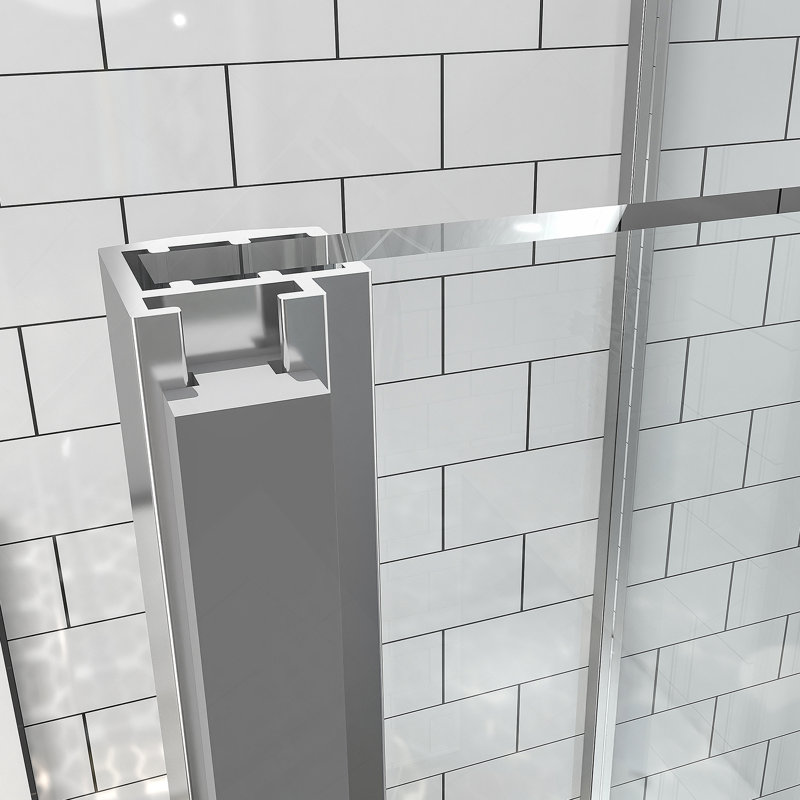 54" W x 71" H Pivot Glass Shower Door,Pivot Sliding Shower Door with 1/4"(6mm) Clear SGCC Tempered Glass,Chrome Finish Shower Doors,Reversible Installation