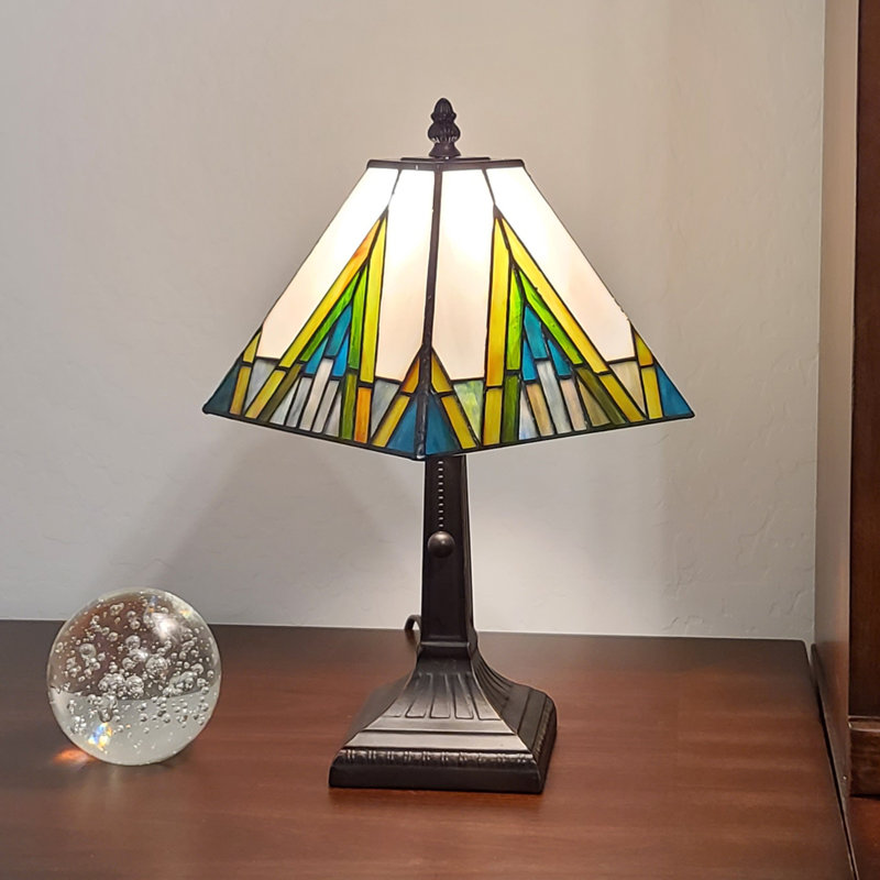Lampe de chevet 14,5 po Canizales, Vert / ivoire