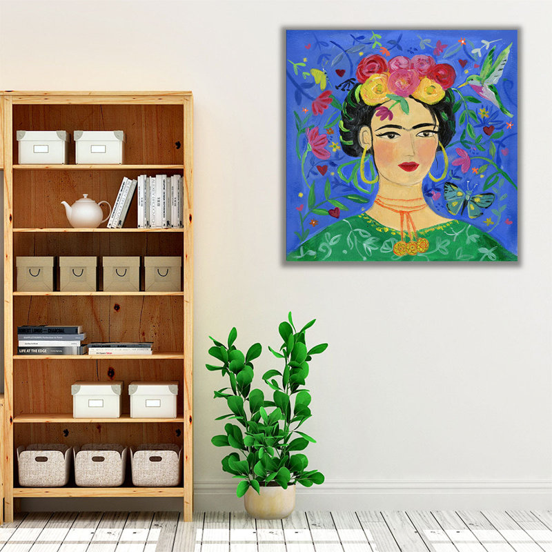 Frida Blue - reproduction d'art sur toile, H 30 po x l 30 po