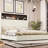 Queen Bed Frame Of Beige Color, 52-Inch High Headboard, Port, Night , And Storage Shelf Size With 52'' Velvet Design, Rivet Decoration, Charging, Function