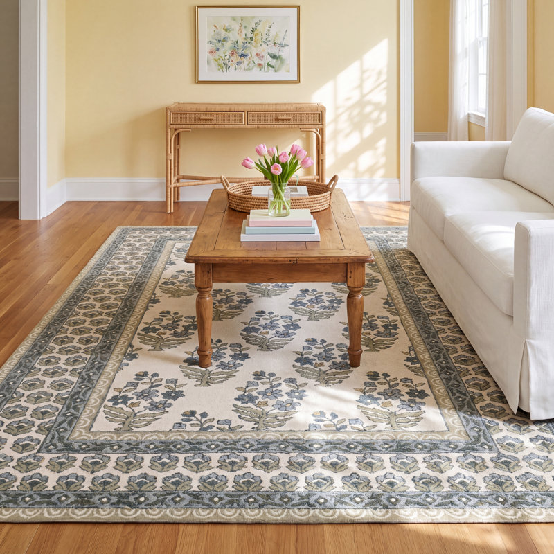 Alice Wool Floral Indoor Rug, Rectangle 8' x 10'