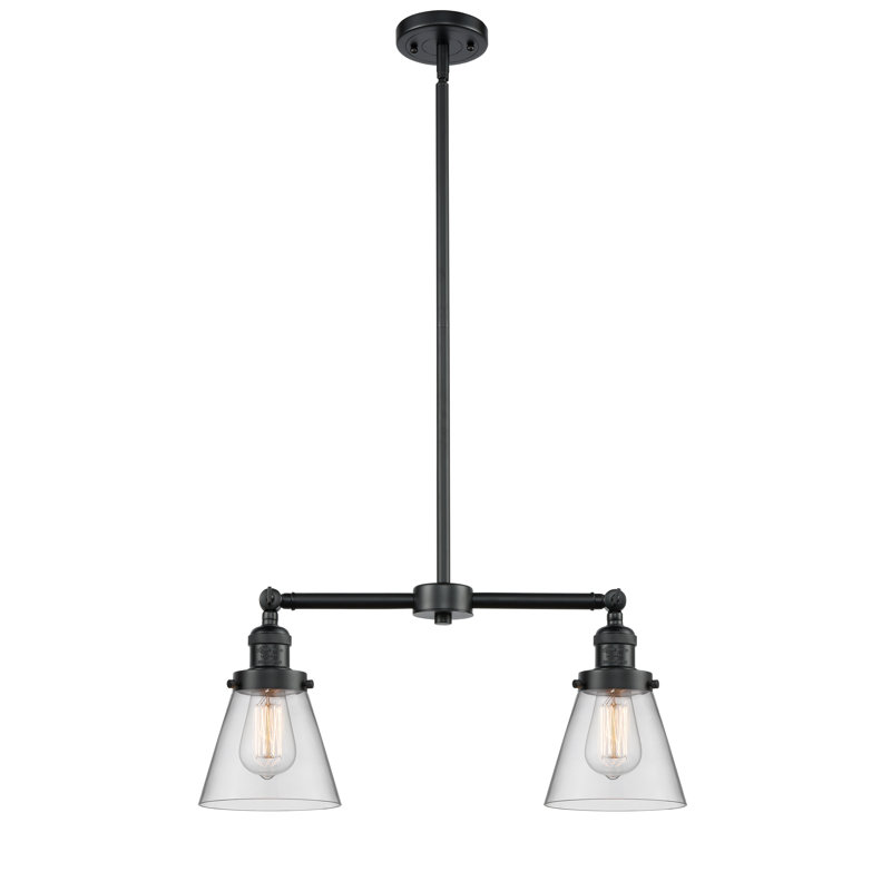 Stonecipher 2 - Light Kitchen Island Pendant, 6 Watt Vinage LED Bulb, Clear, Oil Rubbed Bronze