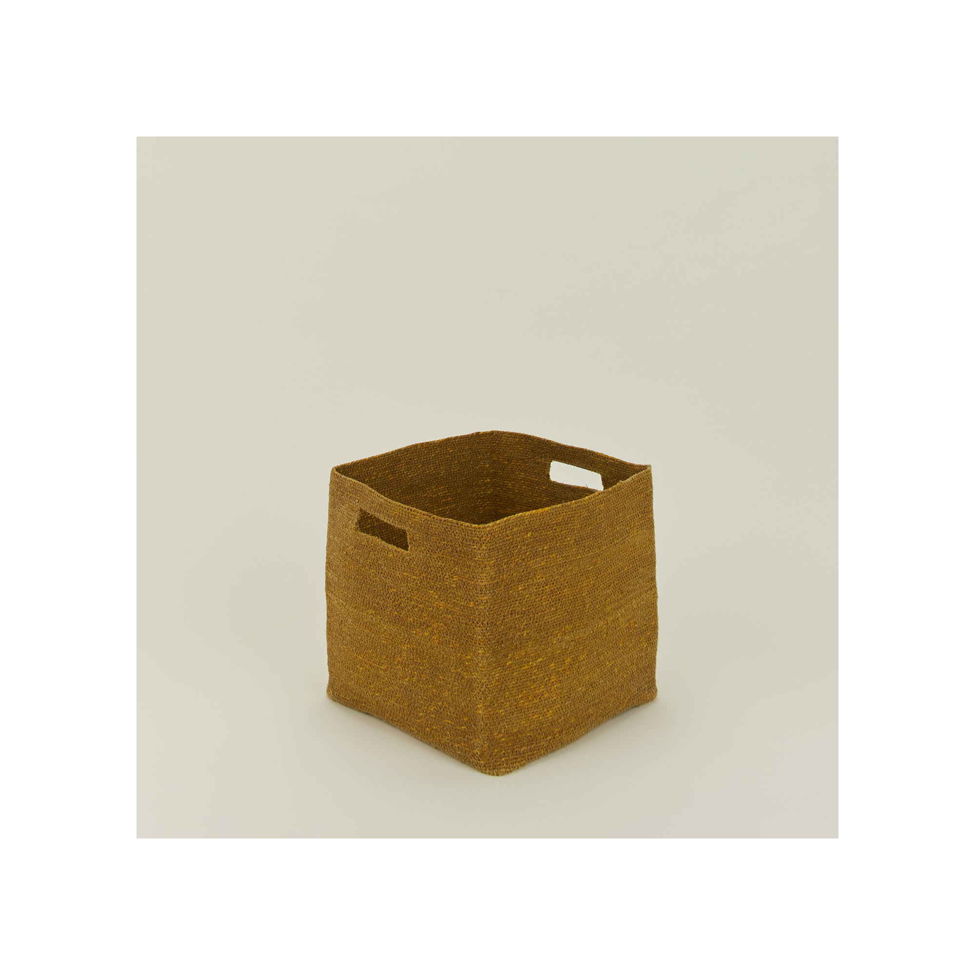 Essential Laundry Basket with Handles, Mustard, 12" H x 13" W x 13" D