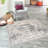Arkeen Oriental Dark Blue/Beige/Ivory/Gray Area Rug-1691852678