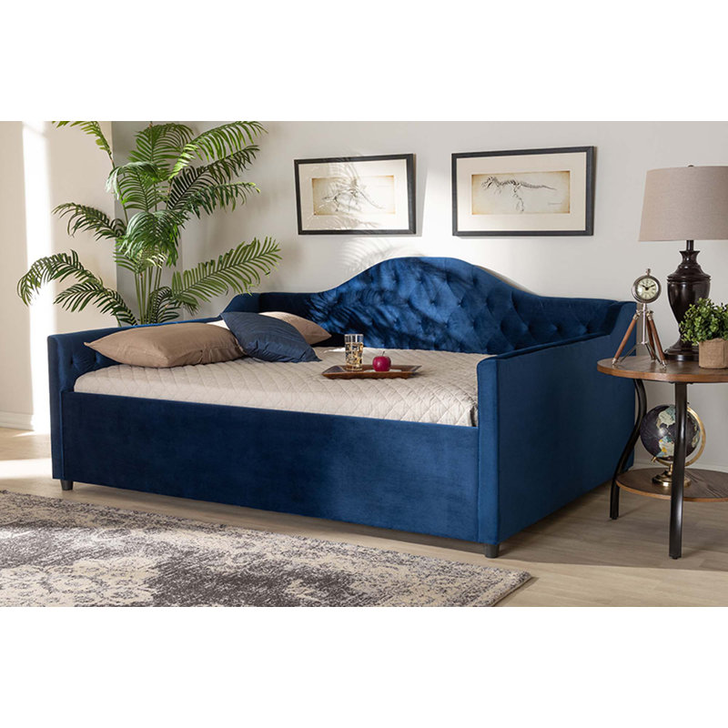 Jaclin Upholstered Daybed, Queen, Blue
