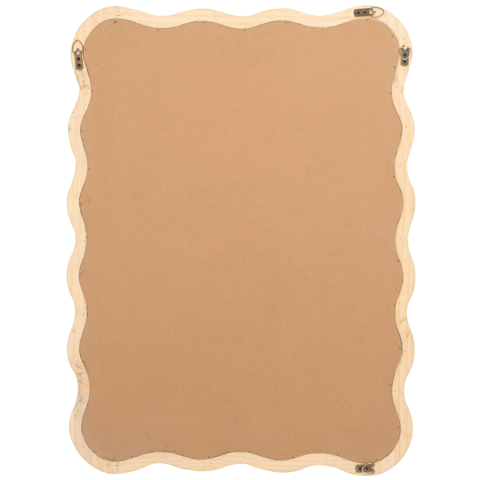 24" Pine Accent Mirror, Beige