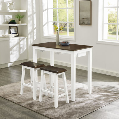 Ensemble de table de bar et chaises, ensemble de table de salle à manger 3 pièces, ensemble de table de petit-déjeuner industriel, pour salon, salle à manger, salle de jeux
