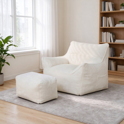Faux Fur Indoor Bean Bag Set