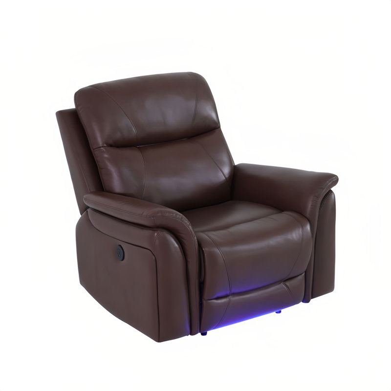 Fauteuil inclinable électrique 42 po en cuir respirant avec lumière DEL et port USB