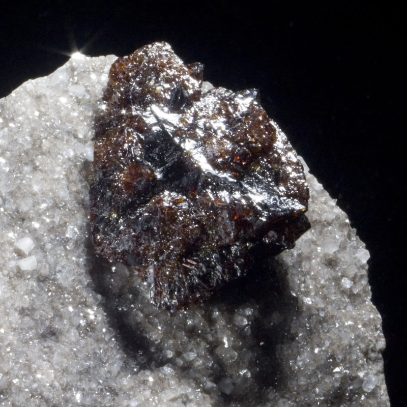 Sphalérite et dolomite. Mine Elmwood, Carthage, Tennessee, États-Unis