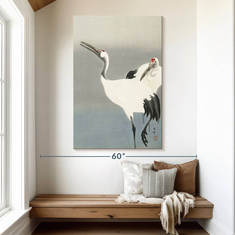 Brampt Two Cranes 1900-1930, 51" H x 34" W