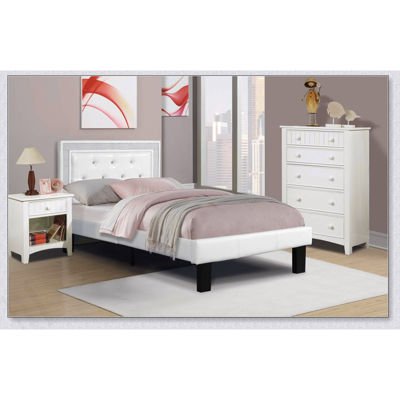 Lit de style Glamours, Blanc