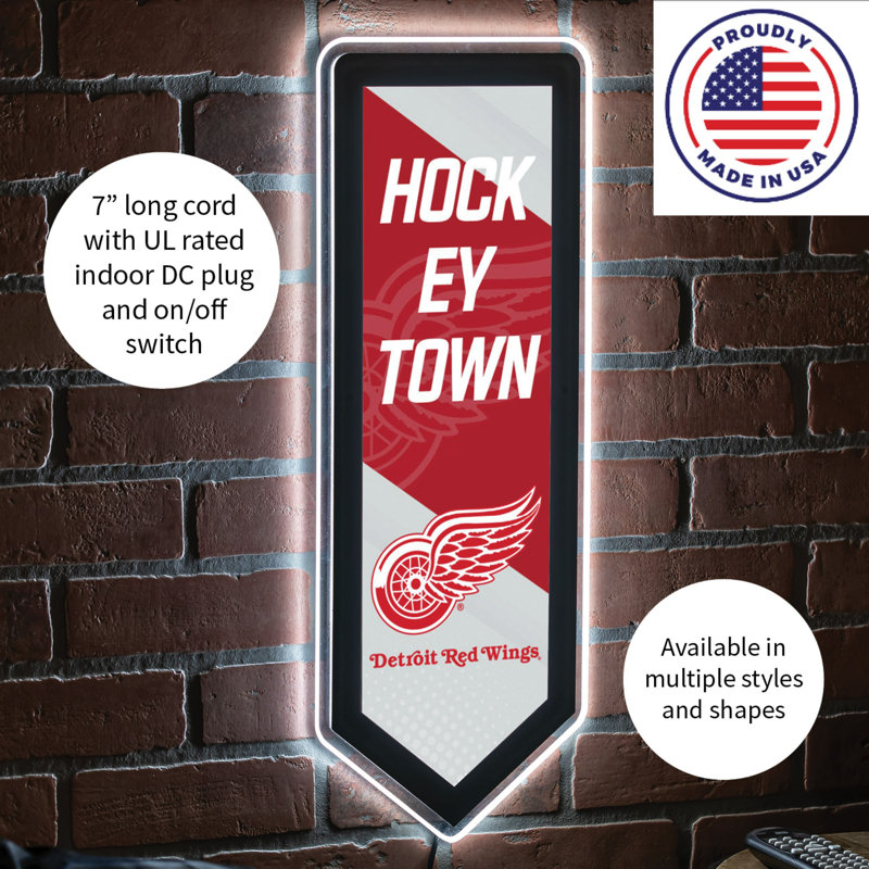Enseigne murale NHL Team Pennant, Red Wings de Detroit