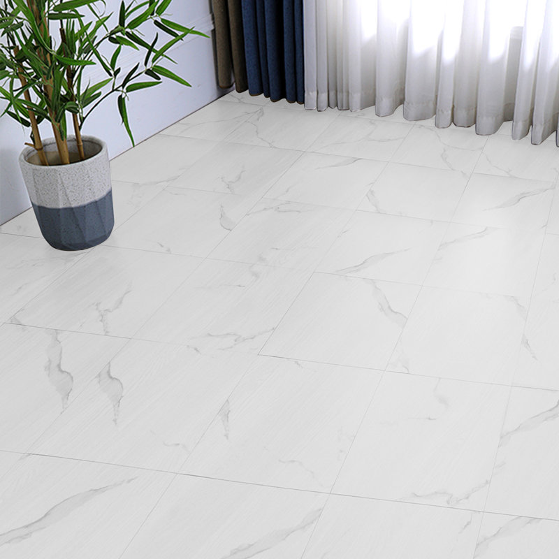 1.5mm Thick 30.5cm W x 30.5cm L Vinyl, White Marble